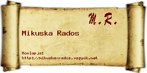 Mikuska Rados névjegykártya
